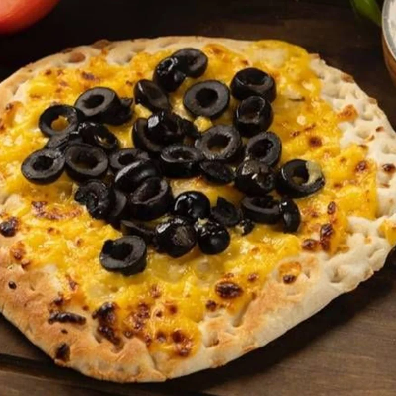 Yellow Cheese with Black Olives